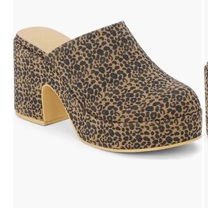 NWOB Matisse Leopard Print Platform Mule Clog - Women